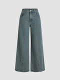 Denim Low Waist Wide Leg Jeans